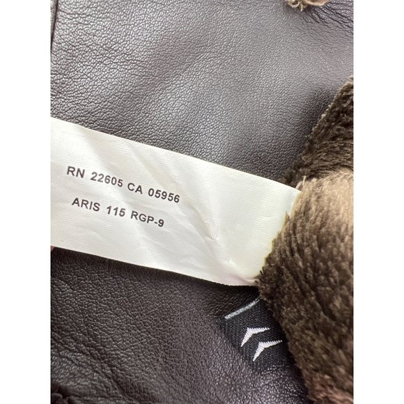Vintage Aris 115 Classic Brown Leather Gloves Fur Lining - Picture 5 of 5